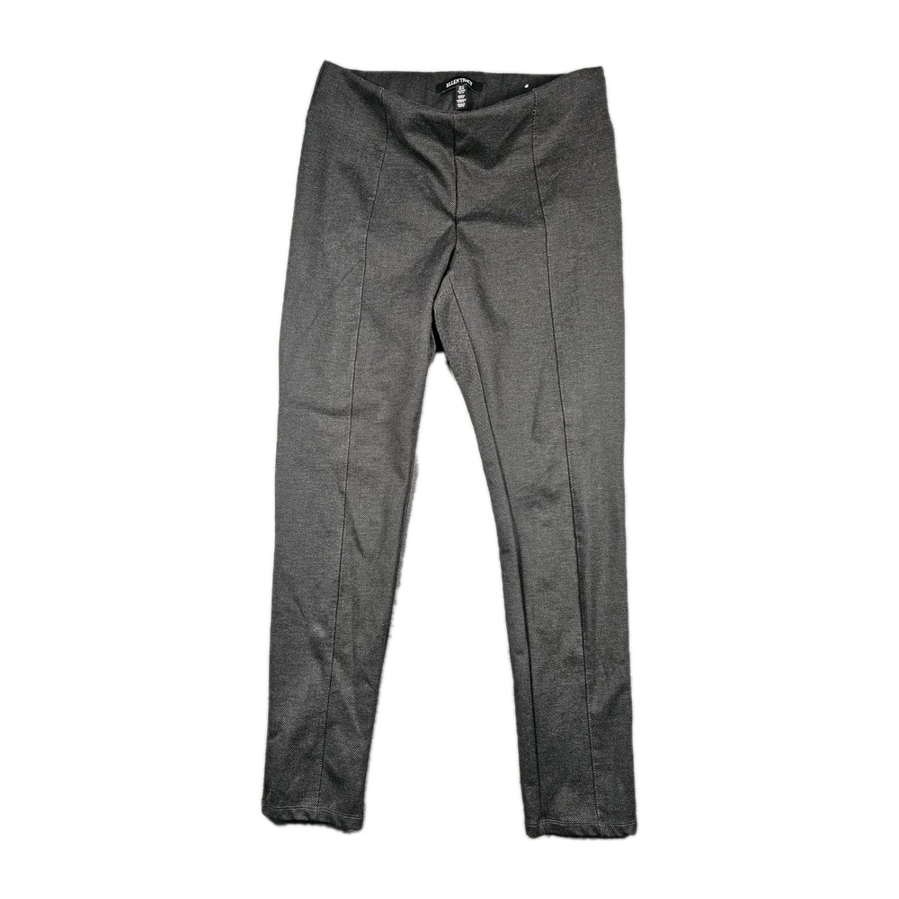 Ellen‎ Tracy Womens M Charcoal Herringbone Pull On Dress Pants Stretch Slim